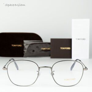 BRAND NEW Tom Ford Men Eyeglasses Gunmetal Blue Block Round FT5790-K/O 008